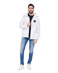 giubbino bianco da uomo con cappuccio e logo patch | ARMANI EXCHANGE giubbino bianco da uomo con cappuccio e logo patch | ARMANI EXCHANGE