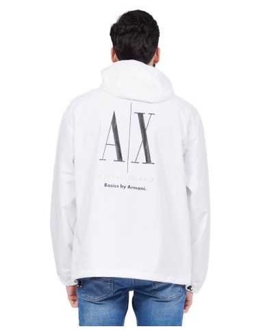 giubbino bianco da uomo con cappuccio e logo patch | ARMANI EXCHANGE giubbino bianco da uomo con cappuccio e logo patch | ARMANI EXCHANGE