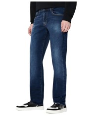 jeans indigo denim da uomo con logo patch | ARMANI EXCHANGE