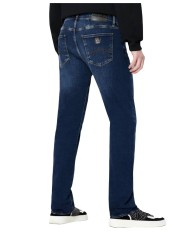 jeans indigo denim da uomo con logo patch | ARMANI EXCHANGE