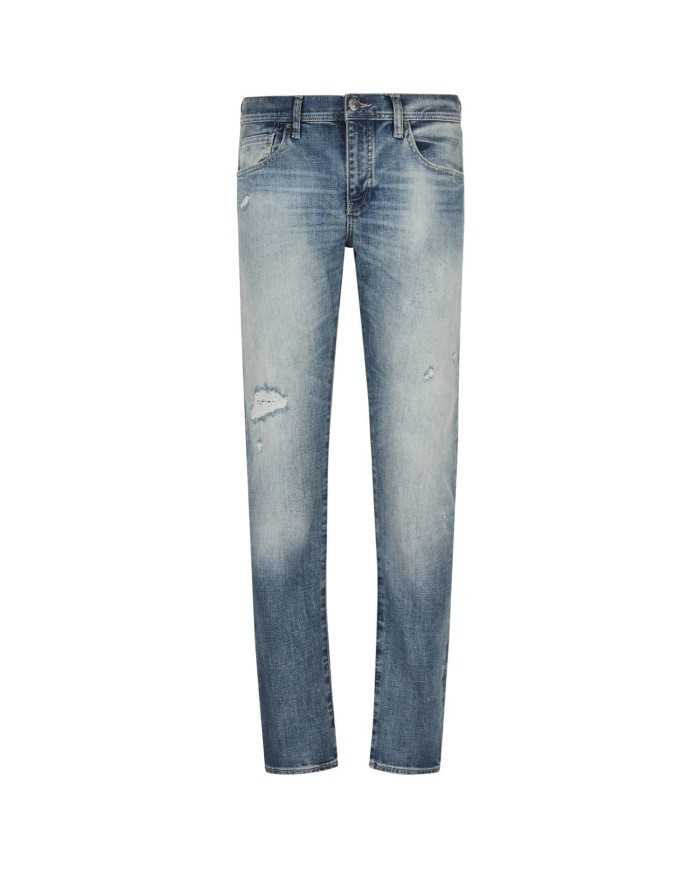jeans slim a vita alta indigo denim da uomo | ARMANI EXCHANGE jeans slim a vita alta indigo denim da uomo | ARMANI EXCHANGE