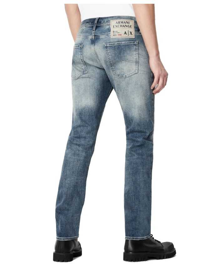 jeans slim a vita alta indigo denim da uomo | ARMANI EXCHANGE jeans slim a vita alta indigo denim da uomo | ARMANI EXCHANGE