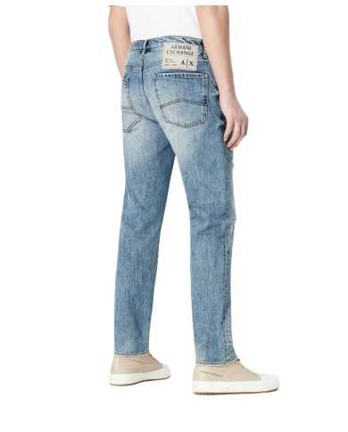 jeans stile grunge indigo denim da uomo con strappi | ARMANI EXCHANGE jeans stile grunge indigo denim da uomo con strappi | ARMANI EXCHANGE