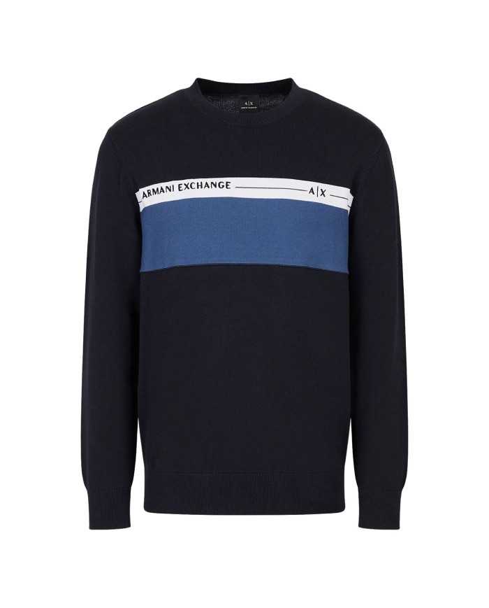 ARMANI EXCHANGE Maglia Uomo 3RZM1C ZMQ7Z P-EM cotone con inserto a ...