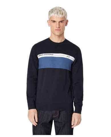 ARMANI EXCHANGE Maglia Uomo 3RZM1C ZMQ7Z P-EM cotone con inserto a ...