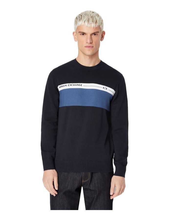 ARMANI EXCHANGE Maglia Uomo 3RZM1C ZMQ7Z P-EM cotone con inserto a ...