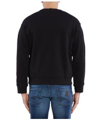 felpa nera da uomo con stampa a stella logata | ARMANI EXCHANGE