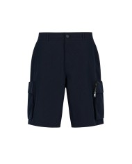 bermuda cago navy da uomo con logo patch | ARMANI EXCHANGE