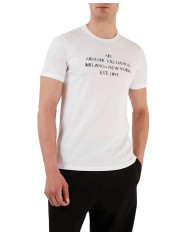 t-shirt slim bianca da uomo con scritta e logo | ARMANI EXCHANGE t-shirt slim bianca da uomo con scritta e logo | ARMANI EXCHANGE