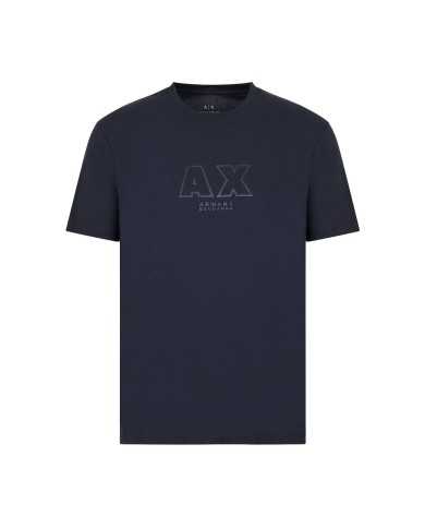 t-shirt navy da uomo con stampa con logo lucido | ARMANI EXCHANGE