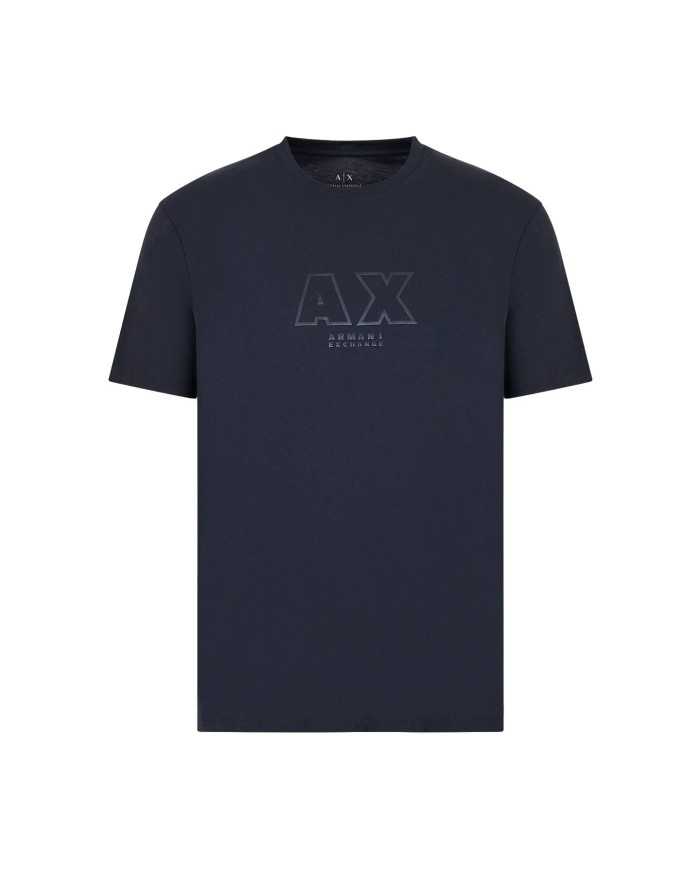t-shirt navy da uomo con stampa con logo lucido | ARMANI EXCHANGE