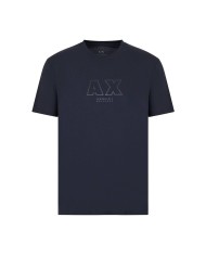 t-shirt navy da uomo con stampa con logo lucido | ARMANI EXCHANGE