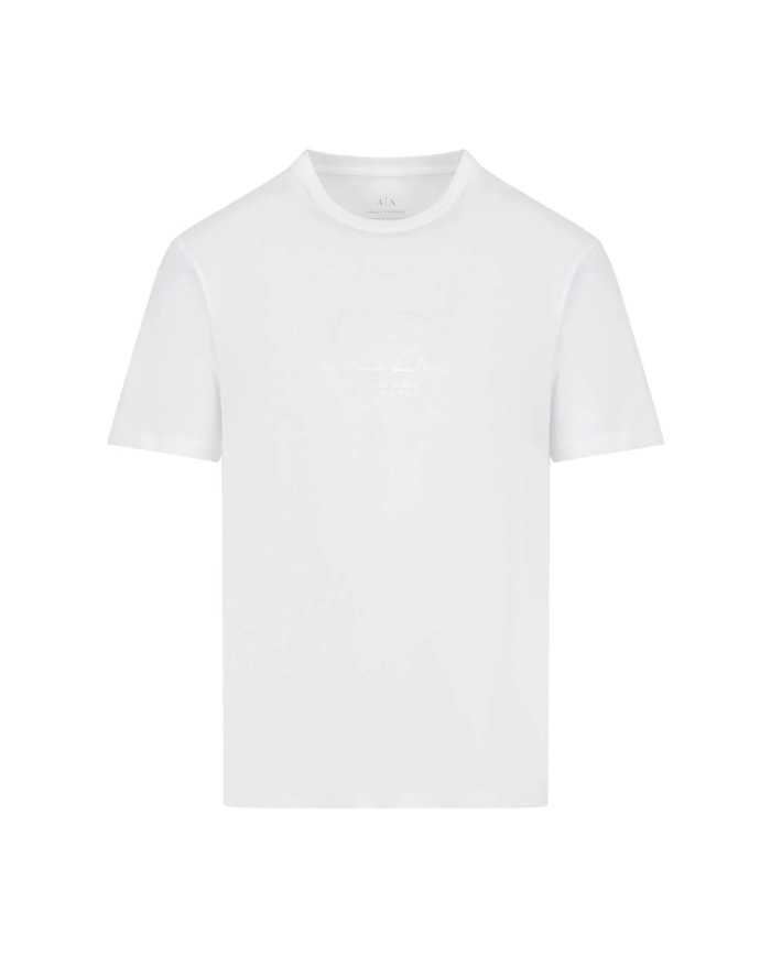 t-shirt bianca da uomo con stampa con logo lucido | ARMANI EXCHANGE