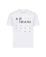 t-shirt bianca da uomo con grande stampata logata | ARMANI EXCHANGE