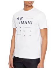 t-shirt bianca da uomo con grande stampata logata | ARMANI EXCHANGE