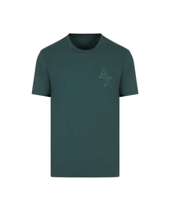 t-shirt green gables da uomo con piccola stampa logo | ARMANI EXCHANGE