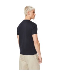 t-shirt navy da uomo con piccola stampa logata | ARMANI EXCHANGE