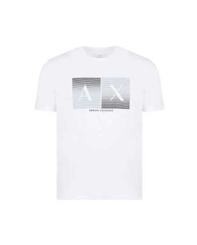t-shirt bianca da uomo con grande stampa logata | ARMANI EXCHANGE