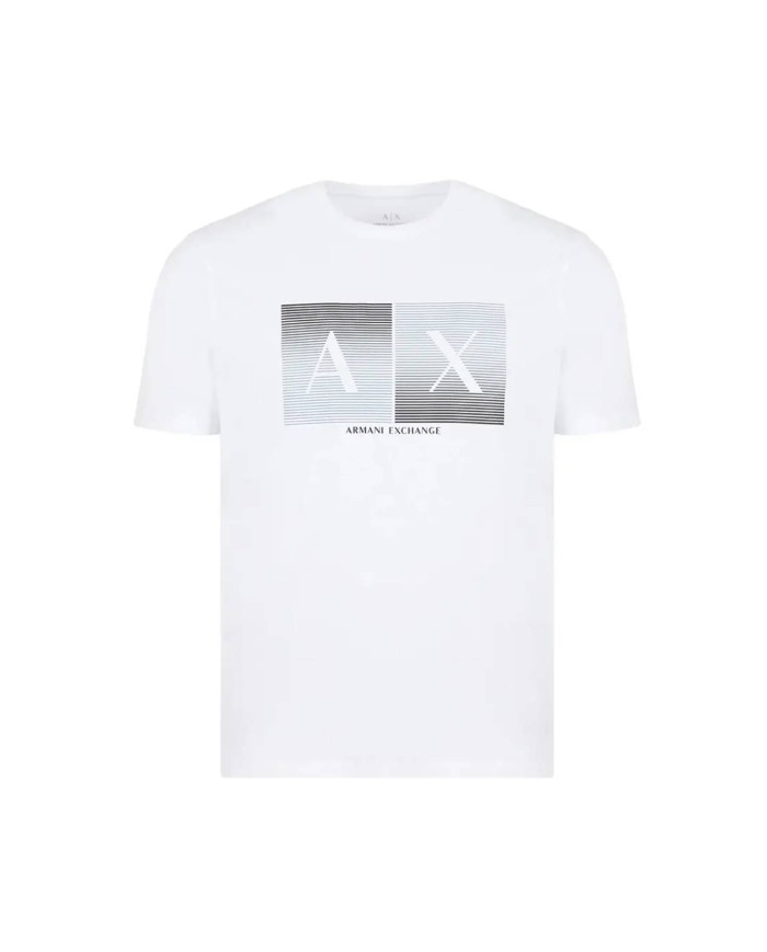 t shirt bianca da uomo con grande stampa logata ARMANI EXCHANGE