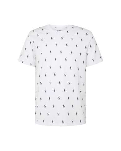 t-shirt bianca da uomo con fantasia multi-logo | RALPH LAUREN t-shirt bianca da uomo con fantasia multi-logo | RALPH LAUREN