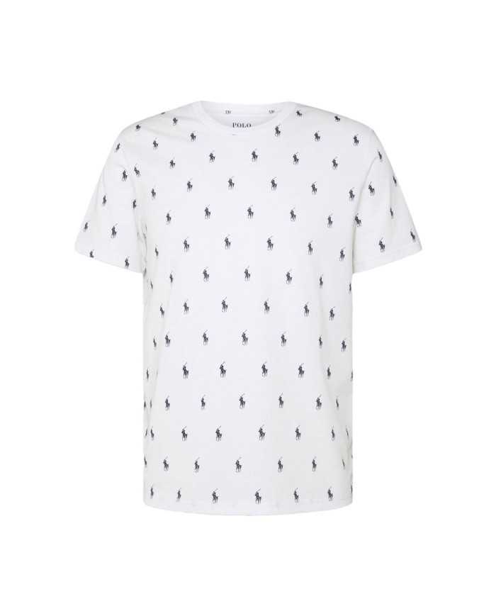 t-shirt bianca da uomo con fantasia multi-logo | RALPH LAUREN t-shirt bianca da uomo con fantasia multi-logo | RALPH LAUREN