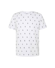 t-shirt bianca da uomo con fantasia multi-logo | RALPH LAUREN