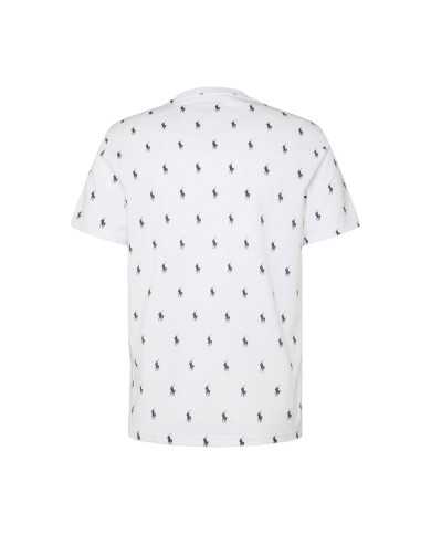 t-shirt bianca da uomo con fantasia multi-logo | RALPH LAUREN t-shirt bianca da uomo con fantasia multi-logo | RALPH LAUREN