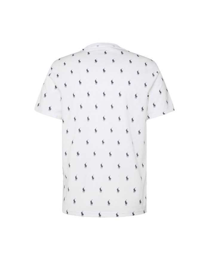 t-shirt bianca da uomo con fantasia multi-logo | RALPH LAUREN t-shirt bianca da uomo con fantasia multi-logo | RALPH LAUREN