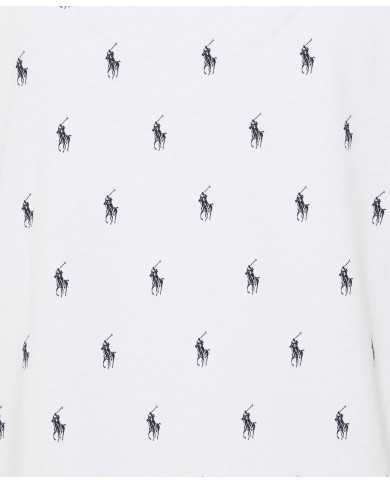 t-shirt bianca da uomo con fantasia multi-logo | RALPH LAUREN t-shirt bianca da uomo con fantasia multi-logo | RALPH LAUREN