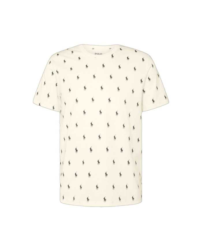 t-shirt cream da uomo con fantasia multi-logo | RALPH LAUREN t-shirt cream da uomo con fantasia multi-logo | RALPH LAUREN