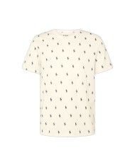 t-shirt cream da uomo con fantasia multi-logo | RALPH LAUREN t-shirt cream da uomo con fantasia multi-logo | RALPH LAUREN