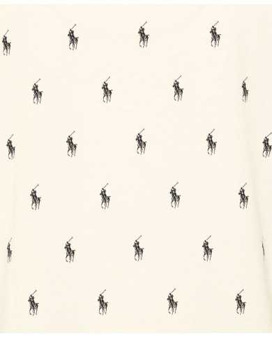 t-shirt cream da uomo con fantasia multi-logo | RALPH LAUREN t-shirt cream da uomo con fantasia multi-logo | RALPH LAUREN