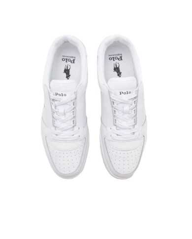 sneakers bianche e nere da uomo con logo ricamo | RALPH LAUREN sneakers bianche e nere da uomo con logo ricamo | RALPH LAUREN
