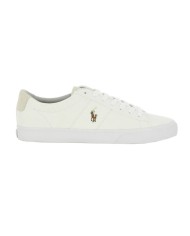 sneaker bianco/sabbia da uomo con logo ricamo e patch | RALPH LAUREN sneaker bianco/sabbia da uomo con logo ricamo e patch | RALPH LAUREN