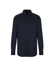 camicia navy da uomo con logo ricamo in tinta unita | ARMANI EXCHANGE