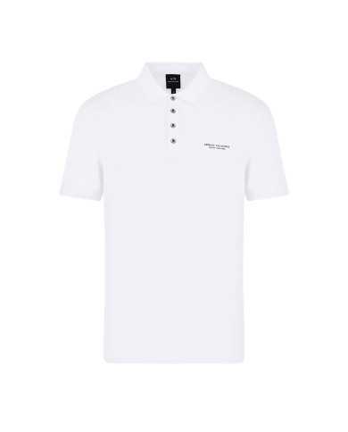 polo bianca da uomo mono colore con logo | ARMANI EXCHANGE polo bianca da uomo mono colore con logo | ARMANI EXCHANGE