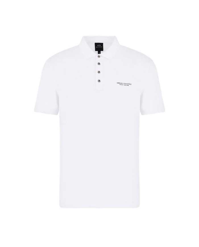 polo bianca da uomo mono colore con logo | ARMANI EXCHANGE polo bianca da uomo mono colore con logo | ARMANI EXCHANGE