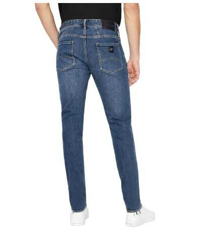 jeans skinny indigo denom da uomo con logo patch | ARMANI EXCHANGE jeans skinny indigo denom da uomo con logo patch | ARMANI EXCHANGE