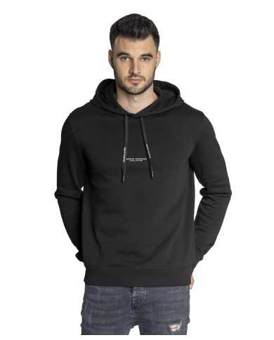 felpa nera da uomo con logo piccolo e grande | ARMANI EXCHANGE felpa nera da uomo con logo piccolo e grande | ARMANI EXCHANGE