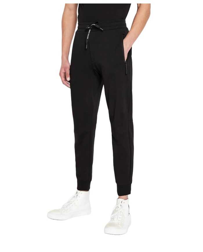 pantalone nero da uomo con lacci logati | ARMANI EXCHANGE pantalone nero da uomo con lacci logati | ARMANI EXCHANGE