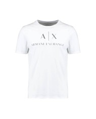 t-shirt bianca da uomo con logo al centro | ARMANI EXCHANGE