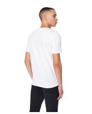 t-shirt bianca da uomo con stampa logata in grande | ARMANI EXCHANGE