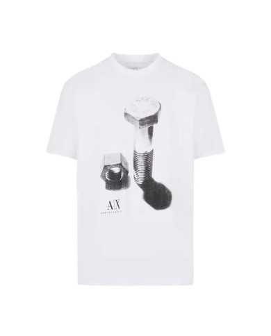 t-shirt bianca da uomo con stampa e logo | ARMANI EXCHANGE t-shirt bianca da uomo con stampa e logo | ARMANI EXCHANGE