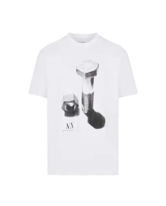 t-shirt bianca da uomo con stampa e logo | ARMANI EXCHANGE t-shirt bianca da uomo con stampa e logo | ARMANI EXCHANGE