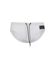costume mare bianco da uomo con coulisse e maxi logo | EA7 costume mare bianco da uomo con coulisse e maxi logo | EA7