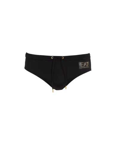 costume mare nero da uomo con coulisse e maxi logo | EA7 costume mare nero da uomo con coulisse e maxi logo | EA7