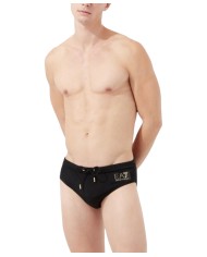 costume mare nero da uomo con coulisse e maxi logo | EA7 costume mare nero da uomo con coulisse e maxi logo | EA7