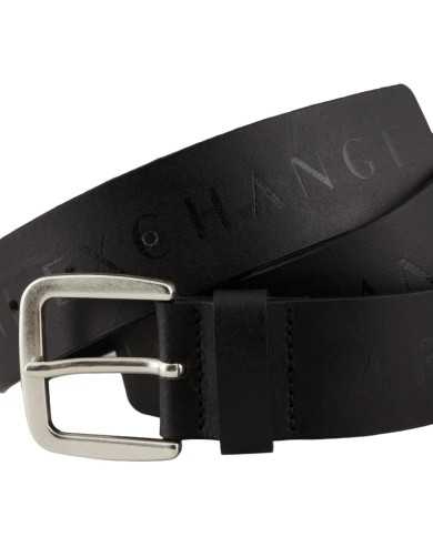cintura nero/nero lucido da uomo con dettagli logati | ARMANI EXCHANGE