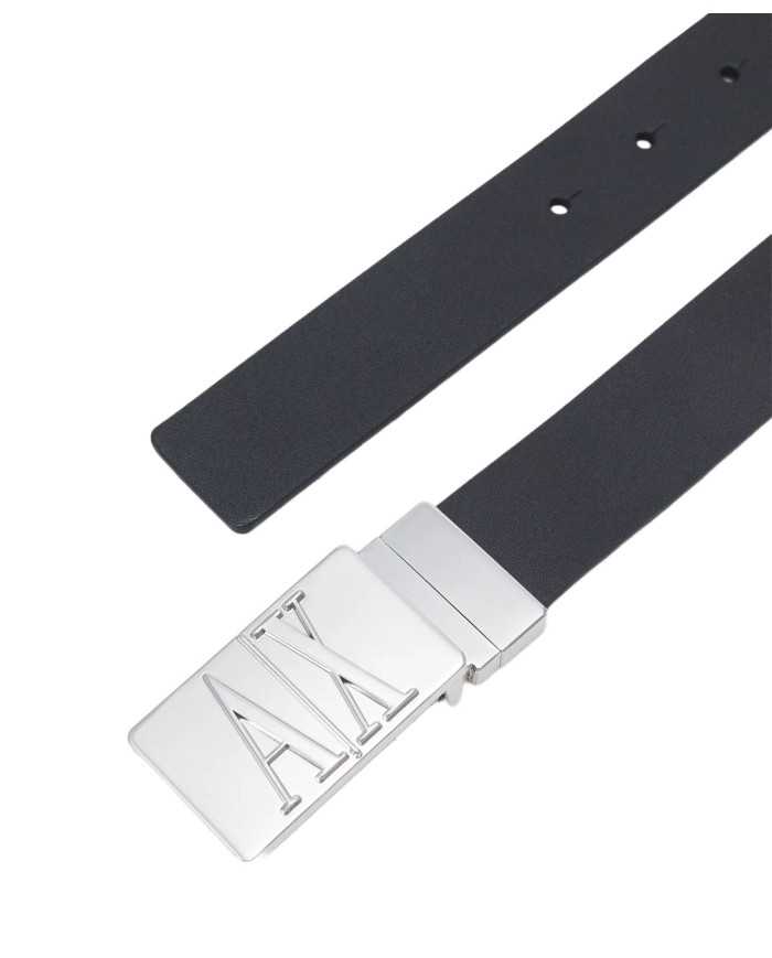 ARMANI EXCHANGE Cintura Uomo 951268 CC519 P-EM pelle con chiusura r...
