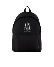 zaino nero foderato da uomo con fantasia logata | ARMANI EXCHANGE